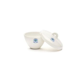 Crucibles, Wide Form with Cover, Porcelain, 30 mL