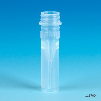 Self-standing, 0.5mL, Screw Cap Microtubes, Sterile, Attached Cap, Case of 1000