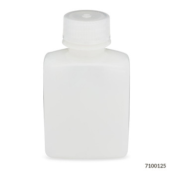 Diamond RealSeal Bottles, Wide Mouth Rectangular, HDPE with PP Closure, 125mL 72/cs