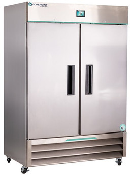 Corepoint Scientific White Diamond Series Laboratory and Medical Swinging Double Stainless Steel Solid Door Auto Defrost Freezer 49 Cu. Ft.