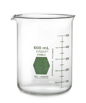 Colorware Low Form Griffin Beakers, Green Scale, 600mL, 6/cs