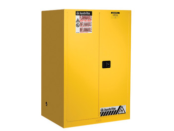 Sure-Grip EX Flammable Safety Cabinet, 90 Gallon, 2 Manual-Close Doors, Yellow
