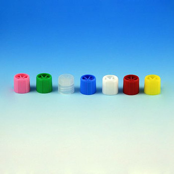 Screw Cap with Silicone Washer for Sample Tubes with External Threads, Lilac, Bag of 1000