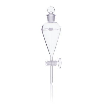 KIMBLE KIMAX Squibb Separatory Funnel With Glass Stopcock, 250 mL, Case of 4