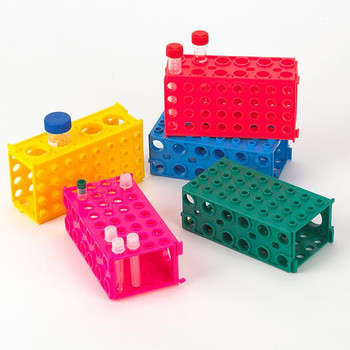 TUFFBLOK Tube Rack, 4-Way, PP, Link Together, Assorted Colors