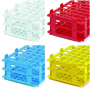 BRAND test tube racks, PP Holds 21 x 30 mm tubes, white