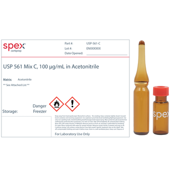 USP 561 Mix C, 100 ug/mL (100 ppm) in Acetonitrile, 1 mL