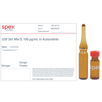 USP 561 Mix D, 100ug/mL (100 ppm) in Acetonitrile, 1 mL