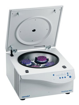 Eppendorf Centrifuge 5810/5810R 5810, non-refrigerated, with rotor S-4-104 with adapters for 13/16 mm round bottom tubes, keypad, AC/DC input 120 V, 50/60 Hz, US 3-pin plug (US)