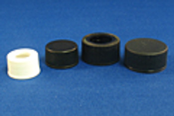 Emerald Scientific Sample EPA/VOA Vial Cap, 24-400mm, Solid Top, Polypropylene, Black, 100/pack
