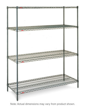 Metro Super Erecta 4-Shelf Industrial Wire Shelving Convenience Pak, Metroseal Green Epoxy