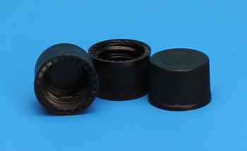 8-425mm Solid Top, Black Polypropylene Caps Unlined, 100/EA