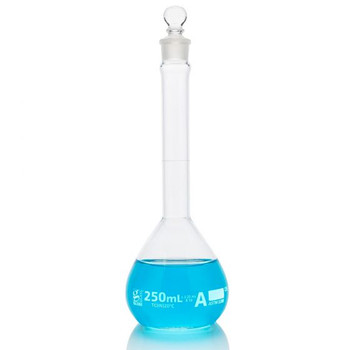 Flask, Volumetric, Wide Mouth, Globe Glass, 25mL, Class A, To Contain (TC), ASTM E288, 6/Box