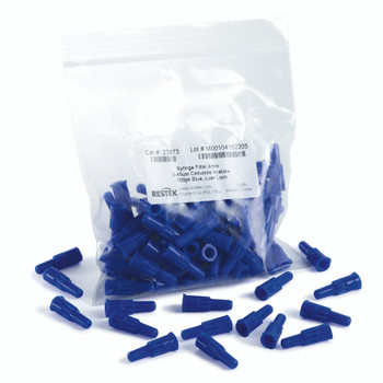 4 mm Syringe Filter, 0.45 um, Cellulose Acetate, blue, luer-lock, 100-pk.