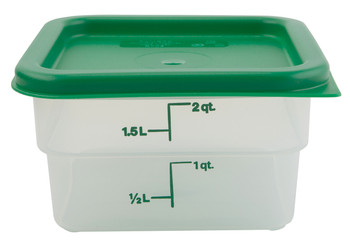 Translucent PP Square Containers with HDPE Lids, 2Qt CS/6