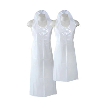 Apron LARGE, LDPE, White, 59x33", 30um, 500 pcs