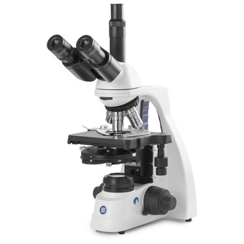bScope trinocular microscope for LED fluorescence, HWF 10x/22mm eyepieces and quintuple nosepiece with Plan Fluarex PLFI 4/10/S40/S100x oil infinity corrected objectives