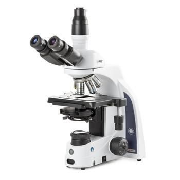 iScope trinocular microscope with EWF 10x/22mm eyepieces, Plan phase PLPHI 10/20/S40/S100x oil IOS objectives, Zernike phase contrast disc condenser with darkfield stop, rackless stage and Kohler 3W NeoLED illumination