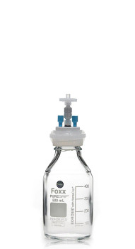 ChromCap 300 HPLC Solvent Reservoir System with VersaCap GL45 and 500 mL Clr. Glass Reagent Bottle, Class VI PTFE Adapter and Safety Air Inlet Valve, Two (2x) Ports- OD Tubing 3.2mm (1/8) or 1.6 mm (1/16), 1/EA