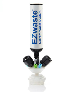 EZWaste HPLC Universal Stackable VersaCapGL45 Solvent Waste System, Cap-Only W/ Exhaust Filter, Six(6x) Ports OD Tubing -3.2 mm (1/8) or 1.6 mm (1/16), Three (3x) Hose Barb 3.2mm (1/8) or 9.5 mm(3/8), Three (3x) OD Tubing 12.7 mm (1/2), 1/EA