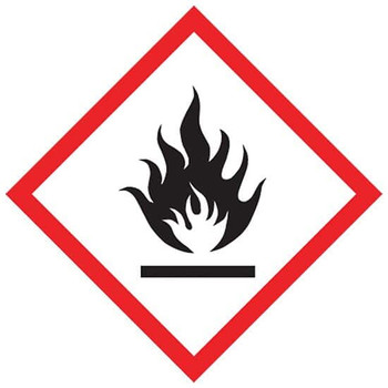 Accuform LZH601EV2 GHS Label, Flame Pictogram, 1" x 1", adhesive poly sheet, 250/roll