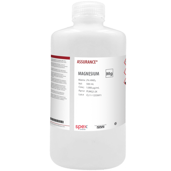 Assurance Grade Magnesium, 1,000 ug/mL (1,000 ppm) for AA and ICP in HNO3, 500 mL