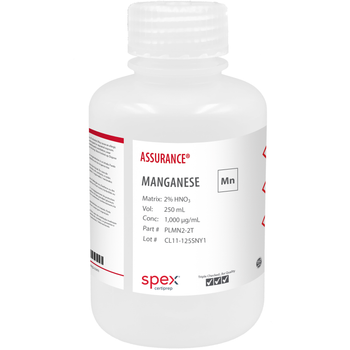 Assurance Grade Manganese, 1,000 ug/mL (1,000 ppm) for AA and ICP in HNO3, 250 mL