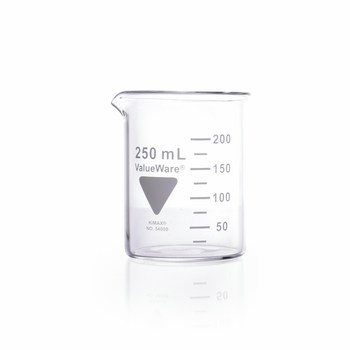 BEAKER, HEAVY, LOW, SCALE, 250ML, VALUEWARE,  CS/48