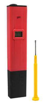 Pocket pH Tester - pH Range 0.0 to 14.0, Â±0.1 Accuracy - Digital Display - Includes Screwdriver, Plastic Storage Case and Instructions