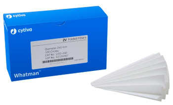 Whatman prepleated qualitative filter paper, Grade 2V, circles, diam. 385 mm, pack of 100