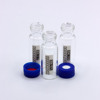 PreBarcoded 2mL Clear with 9mm Solid Silicone Cap - 2D Side Barcode