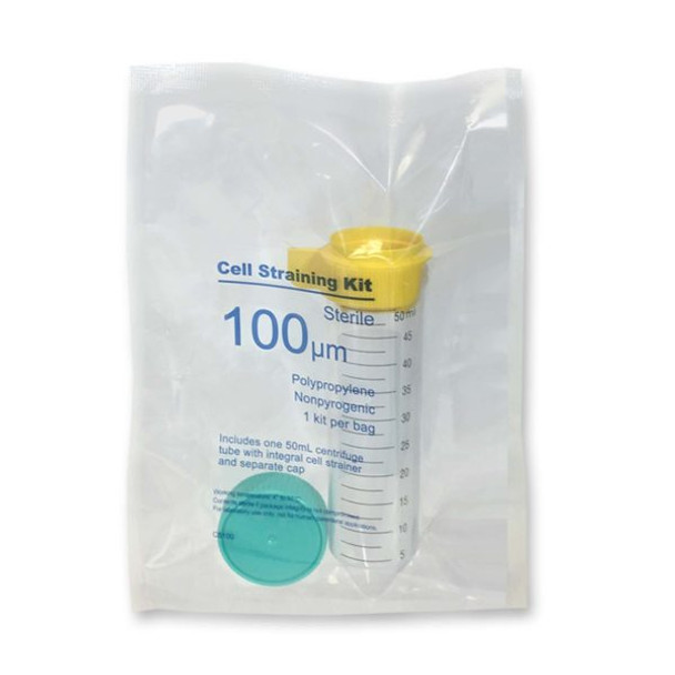 ReadyStrain Sterile Cell Straining Kit (100um yellow strainer, 50mL tube and screw-cap, 50pk)