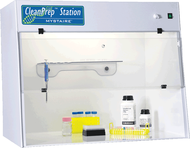36in CleanPrep PCR Workstation, Circulation Free Enclosure with Timed UV Light, 110V