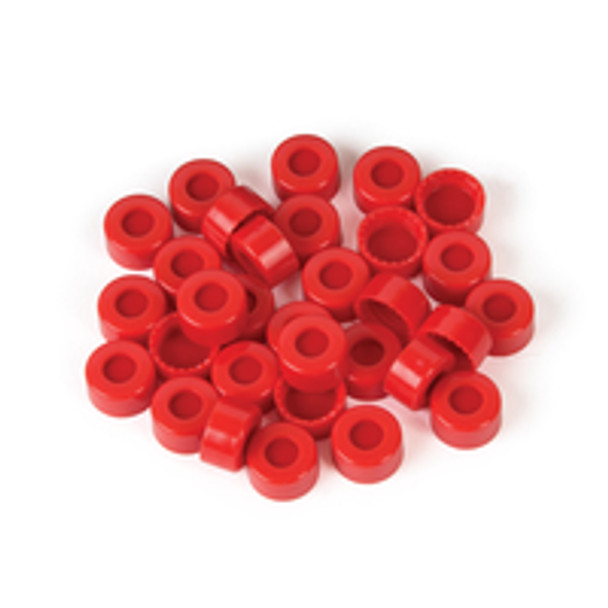 Red 2 mL, 9 mm Short Screw Cap, PTFE/Silicone Septa 100pk