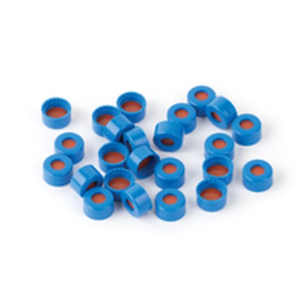 Short Screw Caps  9mm Blue PTFE/Butyl Rubber Liner Pack of 1000