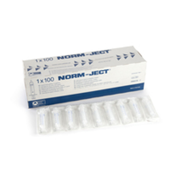 Norm-Ject Plastic Syringe 5mL Luer Slip Centric Tip, 100pk