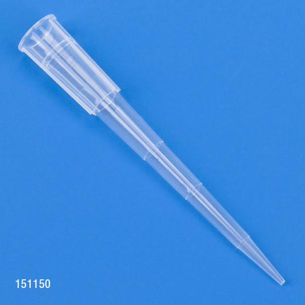 Certified Pipette Tips, 1-200uL, Universal, Natural, 54mm, Racked, 96/Rack, 10 Racks/Box, Box of 960