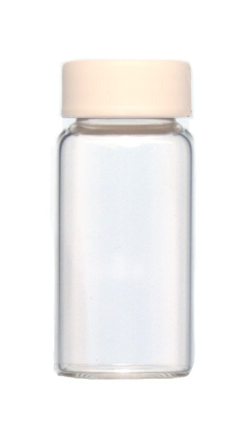 20 mL Glass Scintillation Vials with Attached PP Caps with Foamed PE Liner (Case of 500)