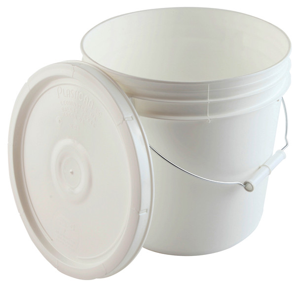 Pail with Cover, HDPE, 2 gal - 6pk