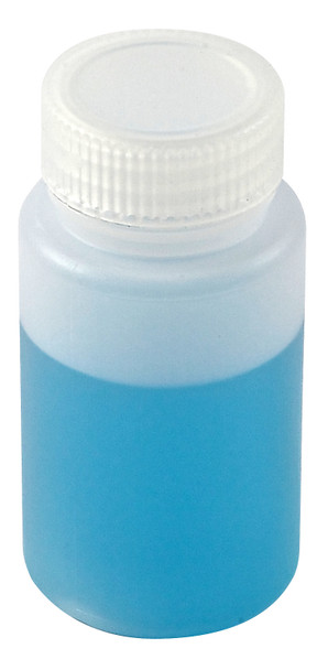 Azlon Laboratory Bottles Wide Neck, Bulk w Caps HDPE, 125mL Capacity 4oz Bulk/350