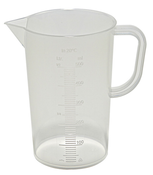 Beaker w Handle Tall Form, PP, 500mL CS/24