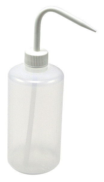 Azlon Narrow Mouth Washbottle, LDPE, White Cap 500mL