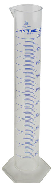 Plastic Cylinders Printed Graduated, PMP Printed 1000mL CS/4