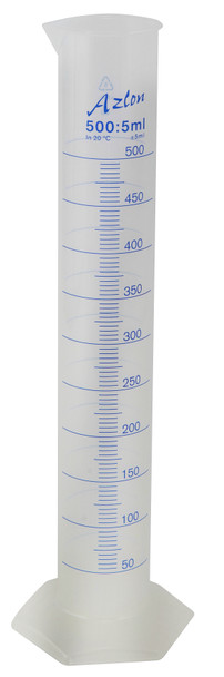 Plastic Cylinders Printed Graduated, PP Printed 500mL CS/8