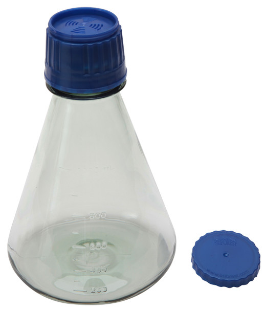 Erlenmeyer Flask, PC w PP Screw Closure, Sterile, without Baffle 1000mL PK/6