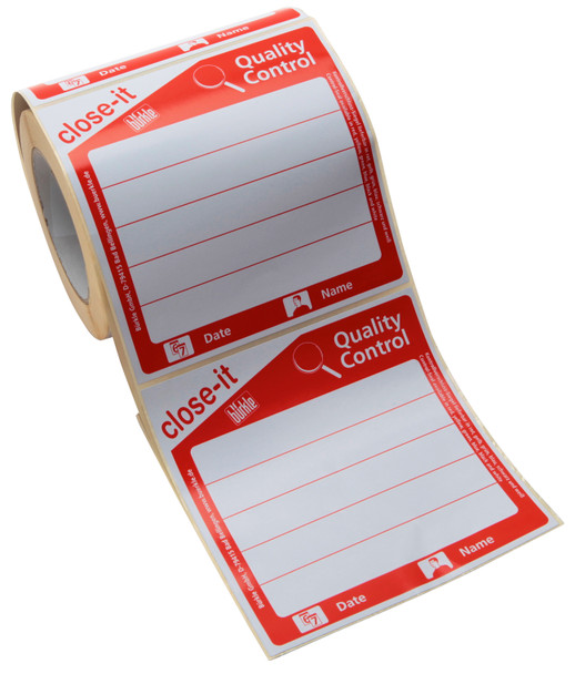 Close-it Sealing Labels, Red Print 150mm