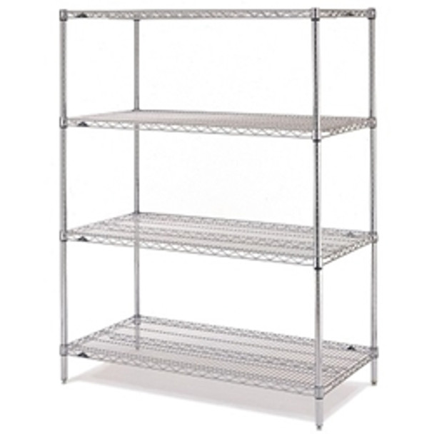 Metro Super Erecta Chrome 24x48 Brite Complete Shelving Kit Metro EZ2448BR-4