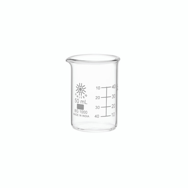 Beakers, Low Form, Borosilicate Glass, 50mL-12pk