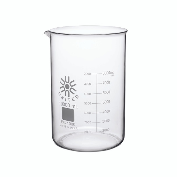 Beaker, Low Form, Borosilicate Glass, 10000mL