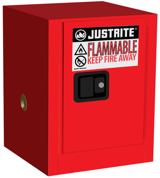 Sure-Grip EX Countertop Flammable Safety Cabinet, 4 Gallon, 1 Manual Close Door, Red